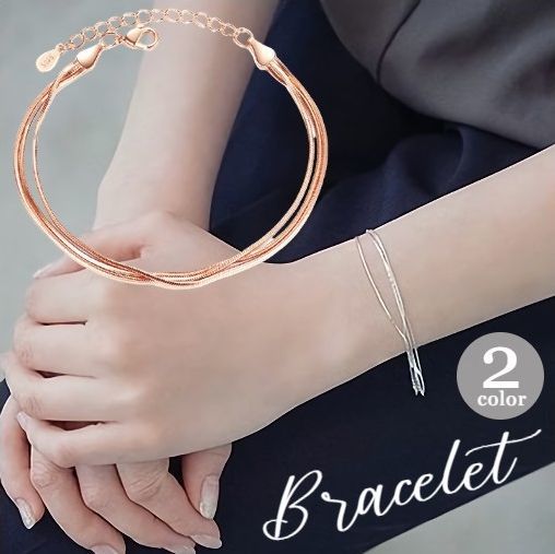 楽天市場】送料無料 ブレスレット レディース アクセサリー チェーン 3