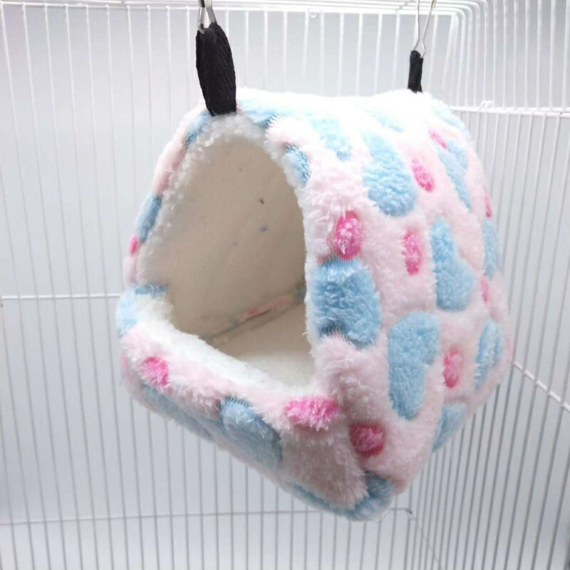 半額 送料無料 小動物用ハウス ハンモック 小型ペット用 寝具 寝床 寝袋 ベッド もこもこ ボア フリース あったか 暖か ハムスター ハリネズミ モルモット マウス ラット チンチラ デグー おしゃれ かわいい 吊り下げ金具付き 隠れ家 遊び場 写真撮影