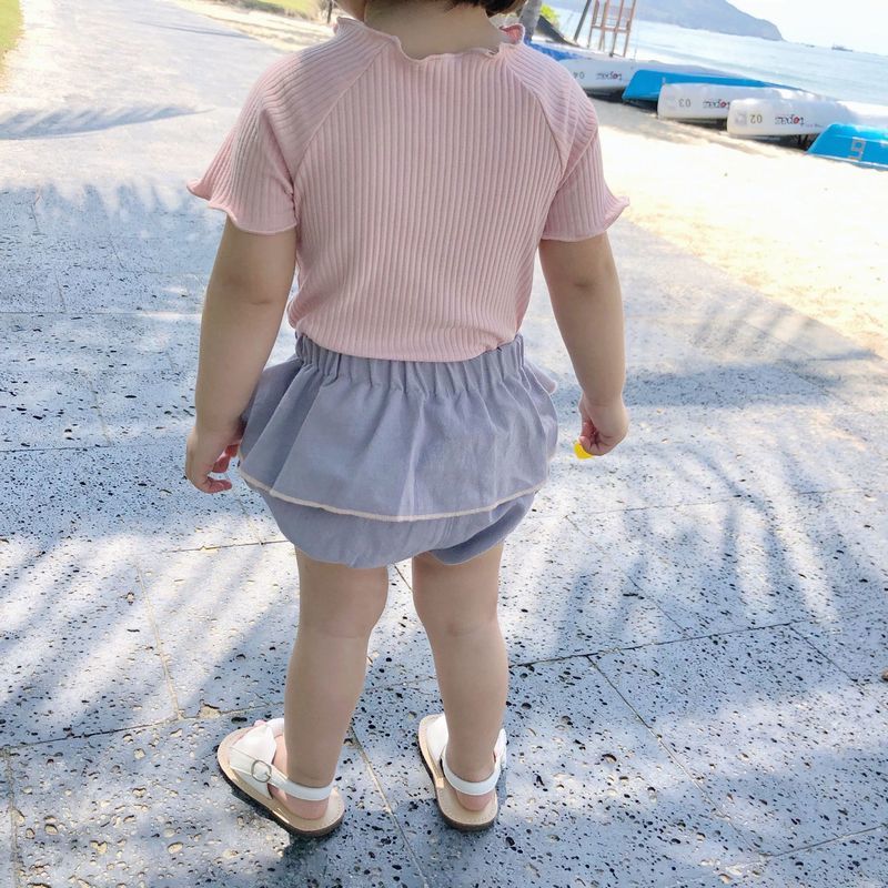 市場 送料無料 無地 フリル 赤ちゃん 子供服 女の子 リボン キッズ ブルマパンツ ボトムス ベビー かぼちゃパンツ