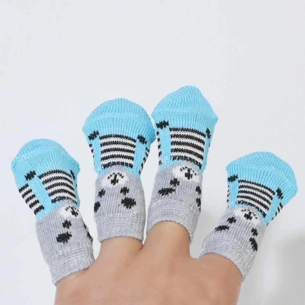 市場 送料無料 犬 4個セット 猫 2足分 ペット用品 犬用靴下 キャットソックス 靴下 ペットシューズ ドッグシューズ ドッグソックス