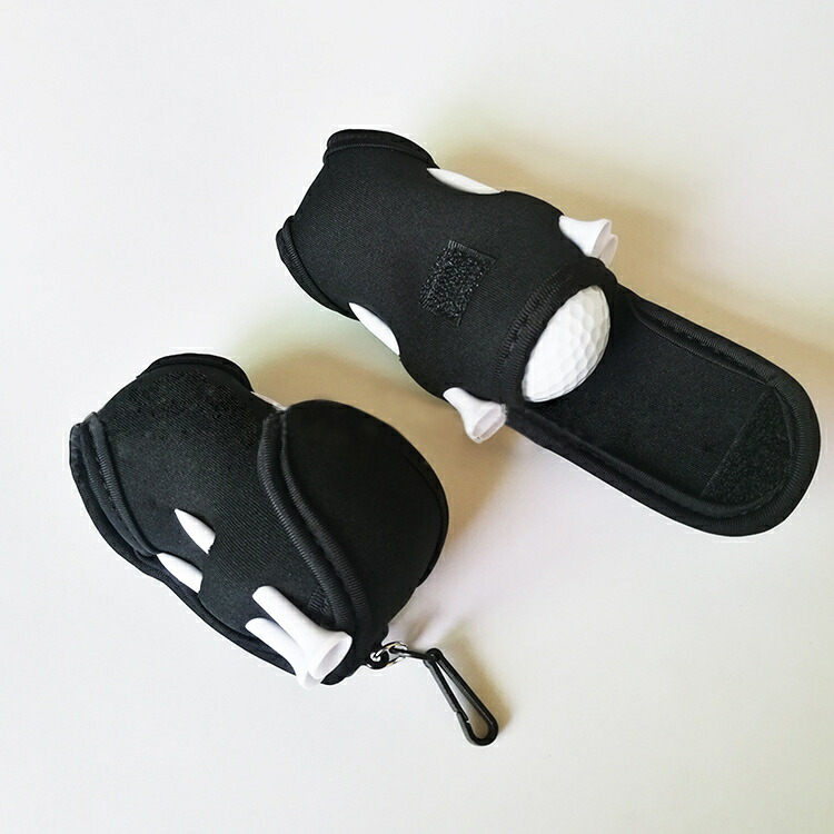 送料無料 ゴルフボールケース おしゃれ アクセサリー ギフト コンパクト ゴルフボールホルダー ゴルフポーチ ゴルフ用品 シンプル スポーツ ティー4本付き フック付き ボール2個付き ボール入れ ラウンド用品 単色 景品 無地 今季一番 ボール2個付き