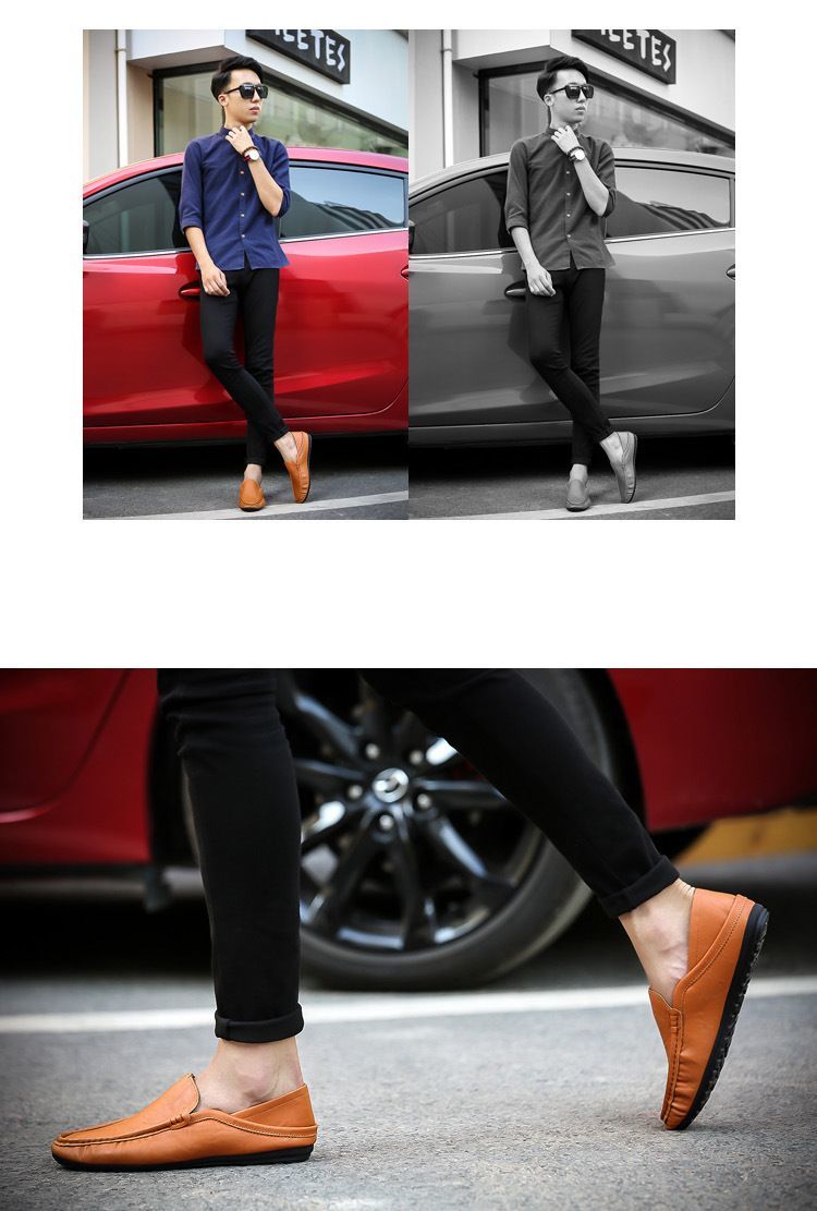 送料無料 ドライビングシューズ 男性用 靴 おしゃれ スリッポン フェイクレザー メンズ 紳士用