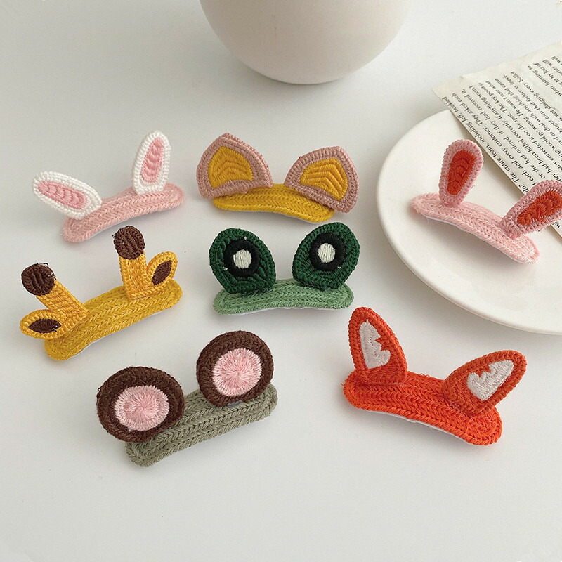 送料無料 ヘアピン 猫耳 動物 アニマル うさ耳 可愛い ヘアアクセサリー 大人 コスプレ 髪留め パッチン留め 髪飾り レディース 布