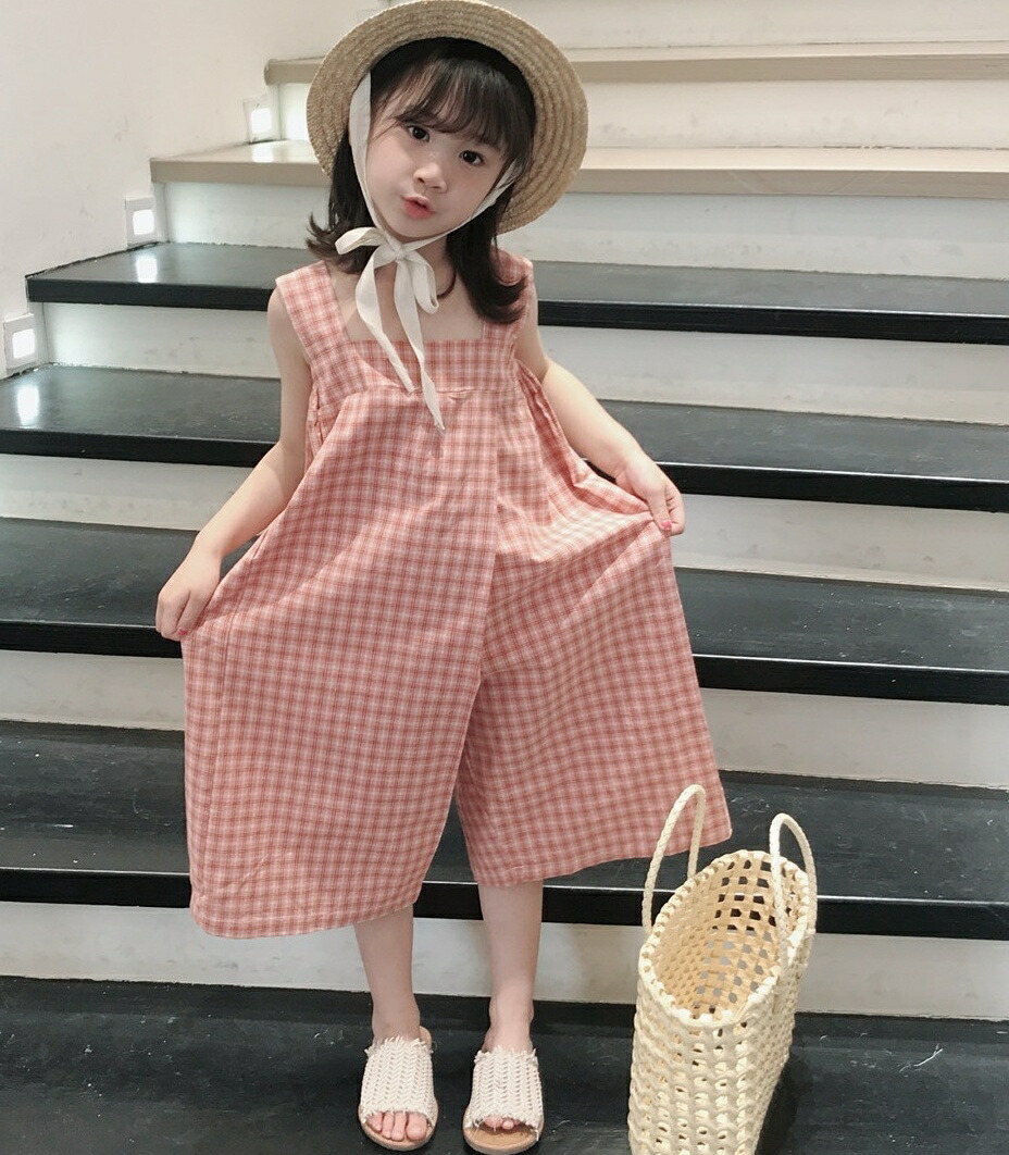 送料無料 オールインワン 子供 ノースリーブ 女の子 つなぎ キッズ サロペット ワイド ベビー ロングパンツ 袖なし