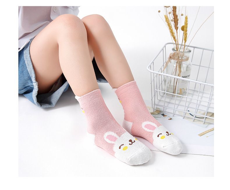 送料無料靴下クルーソックス5足セット5足組くつ下子供用キッズベビー男の子女の子ラインボーダー星クマウサギ耳付きカジュアルシンプル可愛いおしゃれ定番デイリー普段使い通園通学レッグウェア