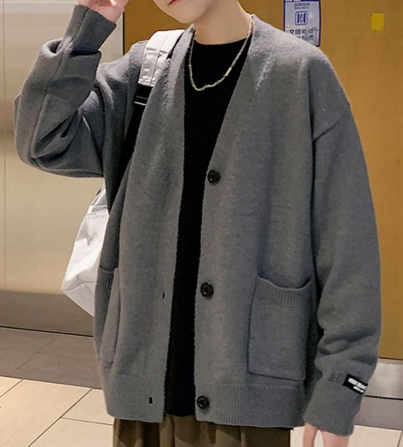 人気商品は 送料無料 カーディガン メンズ 男性 紳士服 トップス 大きいサイズ 長袖 前開き Vネック ポケット セーター カジュアル おしゃれ 重ね着 Bagochile Cl