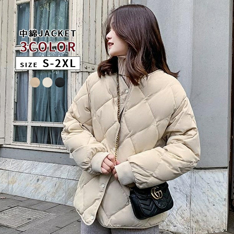 Free shipping, padded Jackets Women's collarless jumper/jacket.Outerwear Down-style jacket Jackets Quilted, snap-button, plain, solid color, simple, large size