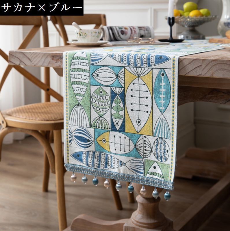 新品登場 送料無料 テーブルランナー 35×140cm テーブルセンター クロス 食卓カバー 布製 タッセル 長方形 モダン 北欧 エスニック 民族風  cftestatalaricayparinacota.cl