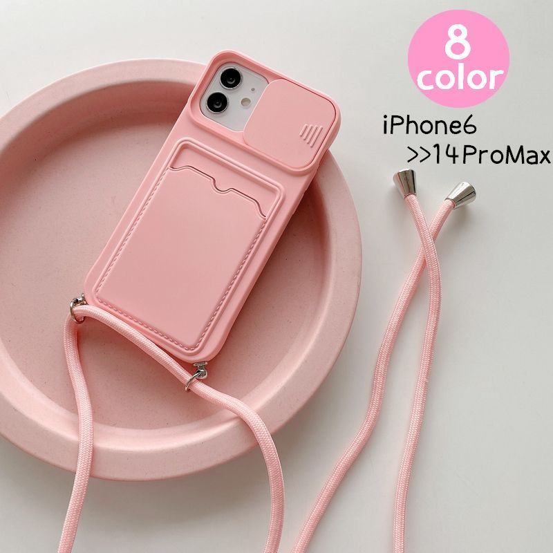 iPhone12promax ケース ショルダーカメラカバーグリーン カード収納