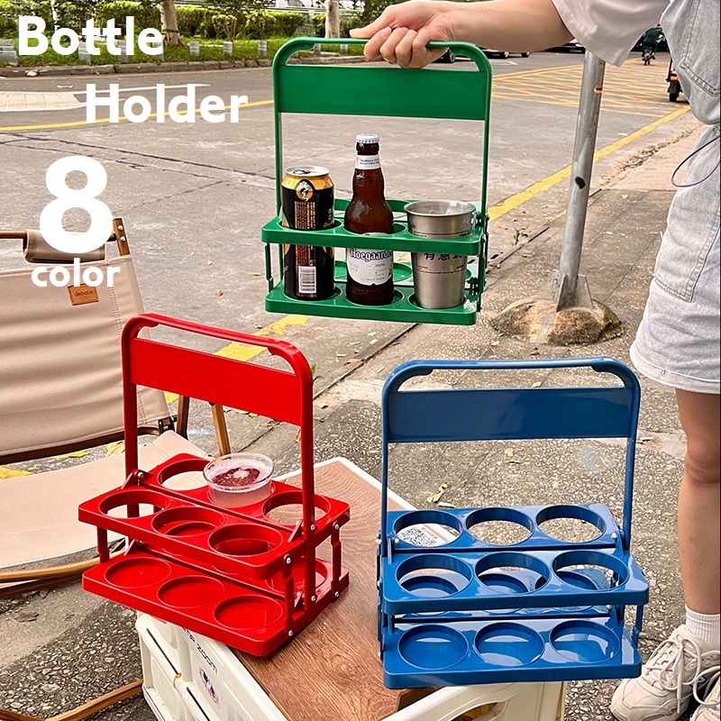 楽天市場】ボトルキャリアー 6本用 折り畳み式 ドリンクホルダー
