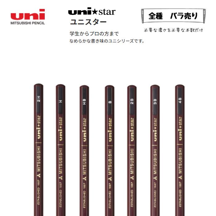 楽天市場】三菱鉛筆 ユニスタンダード 鉛筆 6Hから6B 単品 バラ