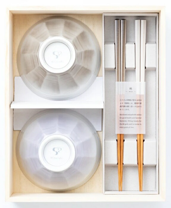 楽天市場】WAN セット BU/PK お茶碗とお箸のギフトセット : 波佐見焼