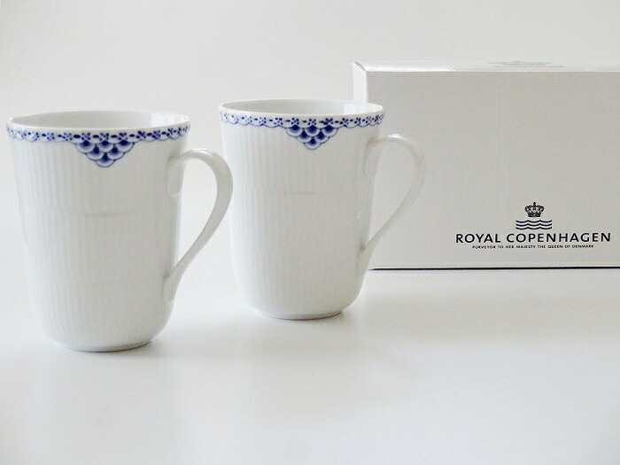 ロイヤルコペンハーゲンROYAL COPENHAGEN　プリンセスブルー　ペアマグカップ104-033【御結婚御祝・内祝・新築御祝・還暦御祝・御礼・寿・ギフト包装可能】｜輸入洋食器・雑貨の神戸セレクト