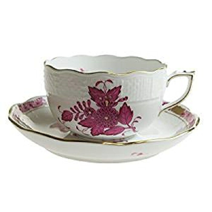 ヘレンドHEREND　アポニーピンク　ティーカップ＆ソーサーAP 724【御結婚御祝・内祝・新築御祝・還暦御祝・御礼・寿・ギフト包装可能】