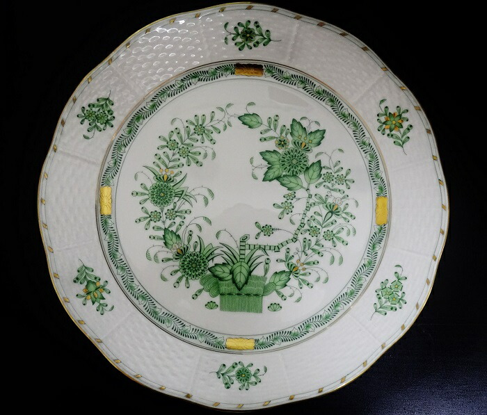 楽天市場】ヘレンド (HEREND) FV インドの華グリーン プレート 25cm