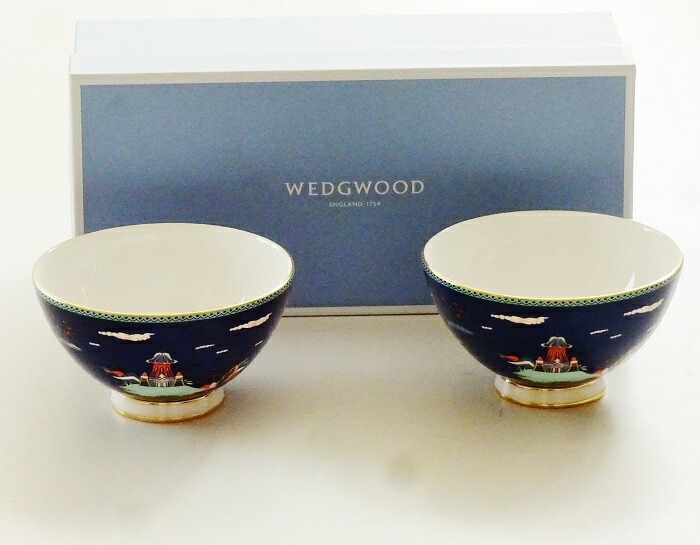  ワンダーラスト スモールボウル　2点　ホワイト　ブルー　ロココ Wedgwood ワンダーラスト スモールボウル2点ホワイトブルーロココ