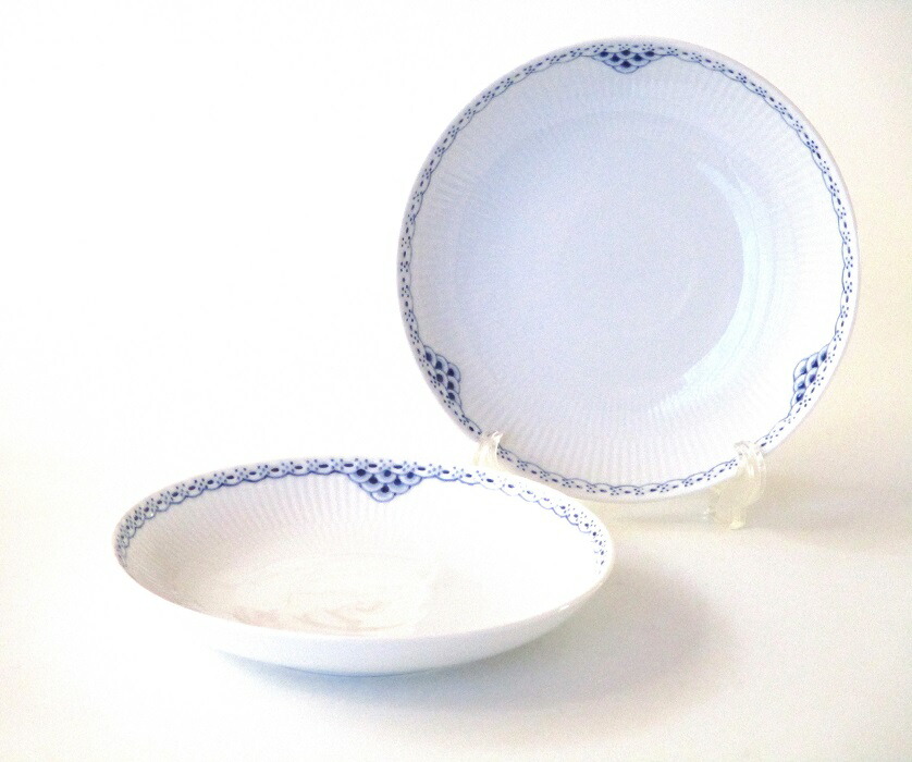 ロイヤルコペンハーゲンROYAL COPENHAGEN プリンセス　ブルー　ディーププレート１９センチ　２枚セット104-730【御結婚御祝・内祝・新築御祝・還暦御祝・御礼・寿・ギフト包装可能】｜輸入洋食器・雑貨の神戸セレクト