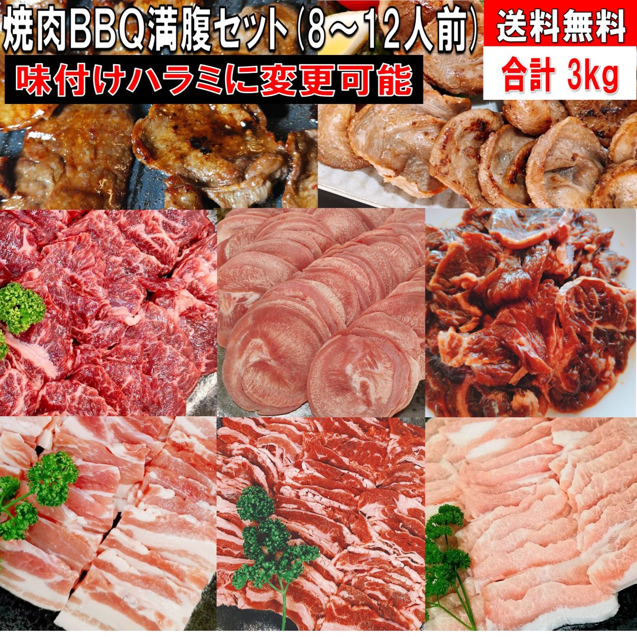 期間限定】 バーベキュー 肉 BBQ 食材 3.0kg 豚肉 タン 牛カルビ 牛バラ 牛ハラミ 豚カルビ 豚バラ 牛肉 バーベキューセット キャンプ  豚トロ 送料無料 8〜12人前 fucoa.cl