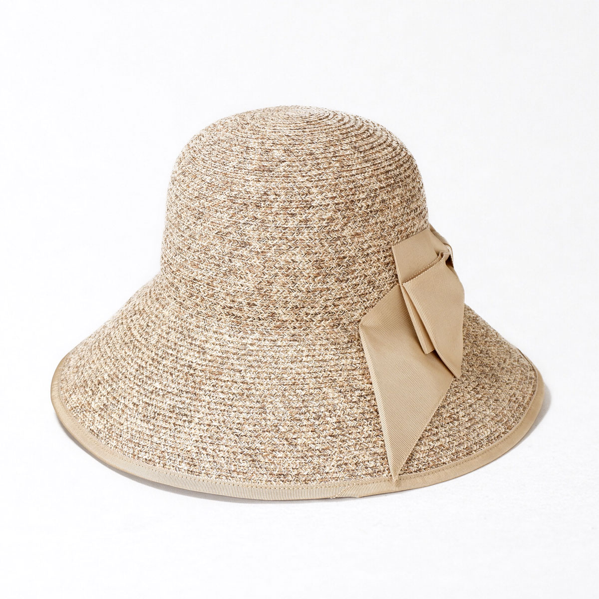 Aurelia Roma リボンパイピングブレードキャペリン帽子 母の日 レディース 春夏 つば広 Uv対策 アウレリア 洗える帽子 ギフト グログラン プレゼント