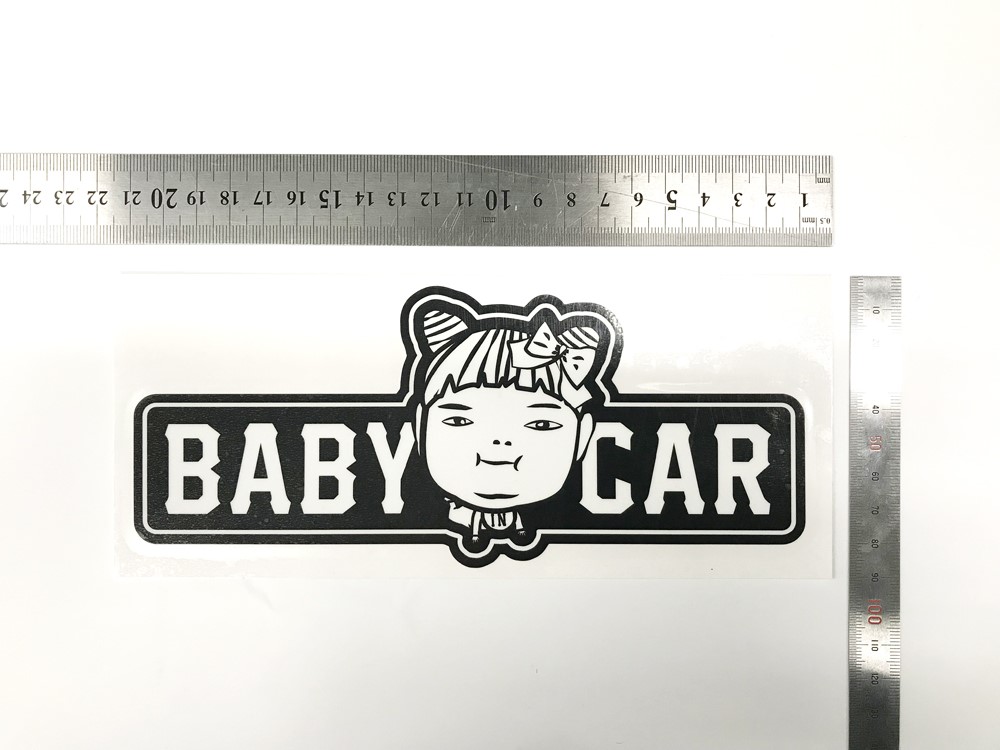 楽天市場 Baby In Car お車用 Babyincar ステッカー ｗ215ミリ ｈ90ミリ ベイビーインカー カーステッカー ベビーインカー かわいい キャラクター 車ステッカー プレゼント 黒 ブラック 白 ホワイト プレゼント Kahou Mono