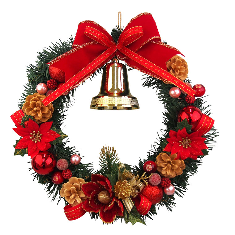 市場 クリスマスリース30cmレッド おしゃれ 大きい かわいい 室内装飾 北欧 ナチュラル オーナメント 赤色 玄関 店舗装飾 ショップ