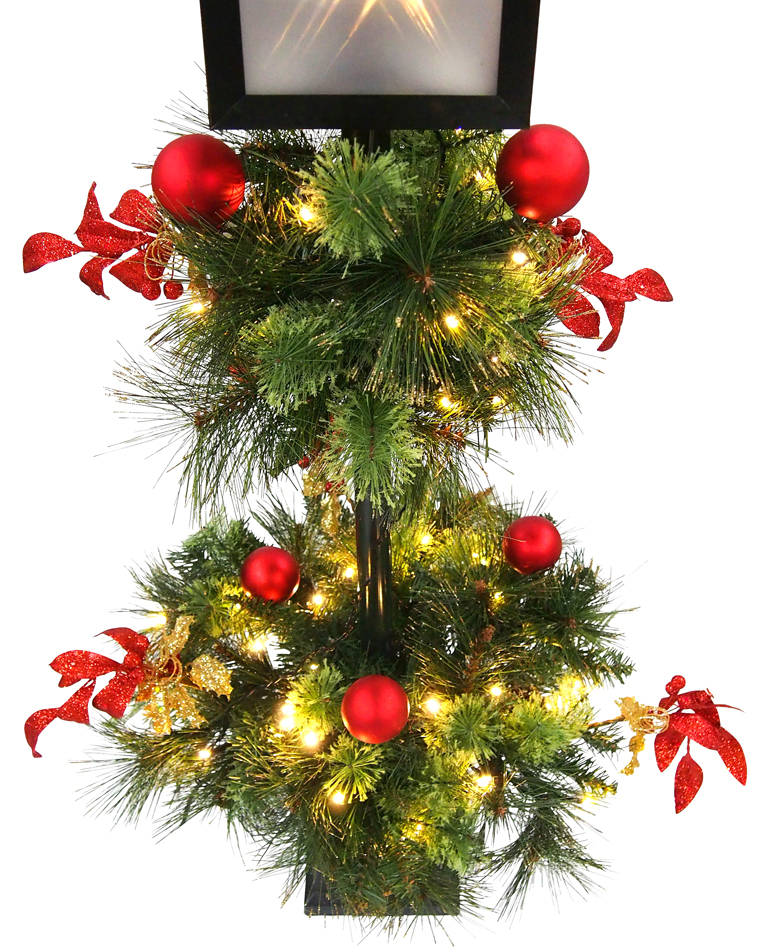 Ledクリスマスツリー135cm ランタン 北欧 ポットツリー 豪華 スリム おしゃれ スリムツリー 高級 レッド 上品 クリスマスツリーセット 装飾 Ledライト