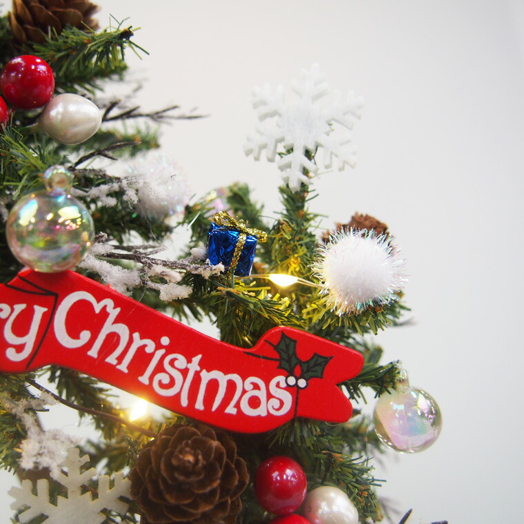 Ledツインミニクリスマスツリーセット Mサイズ サンタスノーマン ナチュラル 卓上 おしゃれ 小さい 北欧 Ledライト テーブル かわいい 置物 小さめ