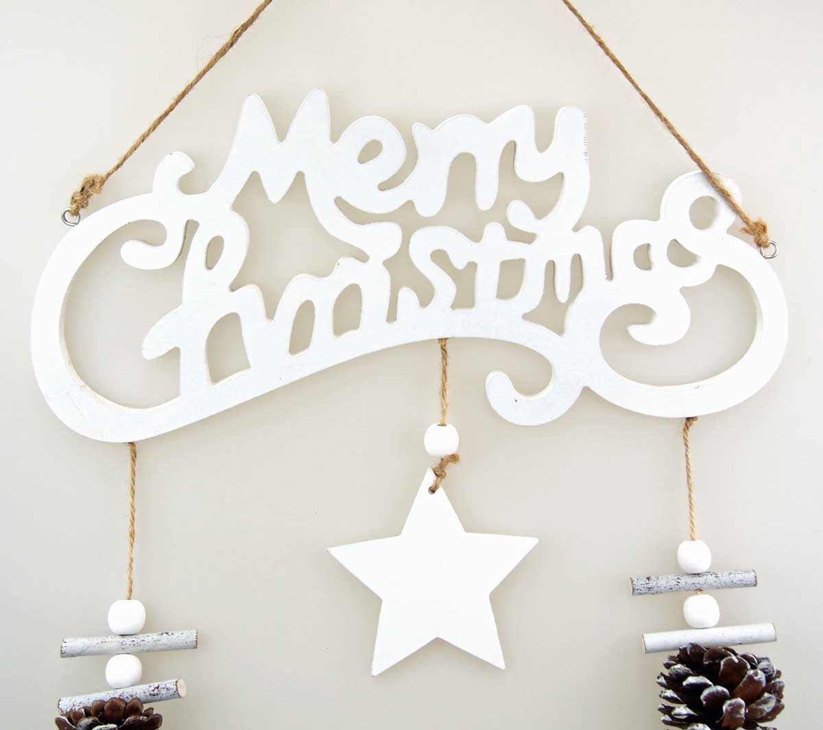 市場 ウッドメリークリスマスタイトルハンギング松かさ付き クリスマスオーナメント クリスマス オーナメント