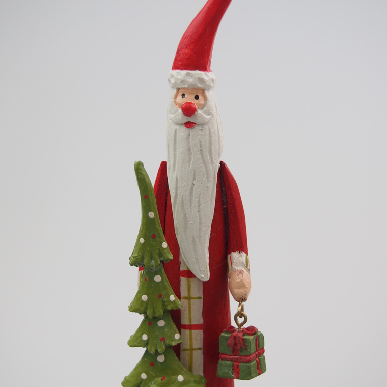 市場 ウッド細長クリスマスサンタスタンド レトロ 北欧 クリスマス 飾り 装飾 小物 おしゃれ 木製 置物 テーブル かわいい 卓上 温かい