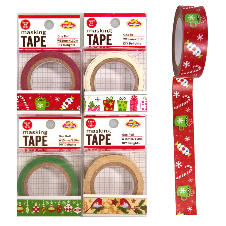 楽天市場】マスキングテープ 10m巻 15mm幅 クリスマス ラッピング