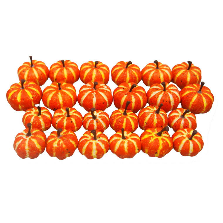 ミニミニパンプキン２４個セット オレンジカラー かわいい おしゃれ 資材 小さい かぼちゃ パンプキン 卓上 飾り ハンドメイド カウンター 手作り