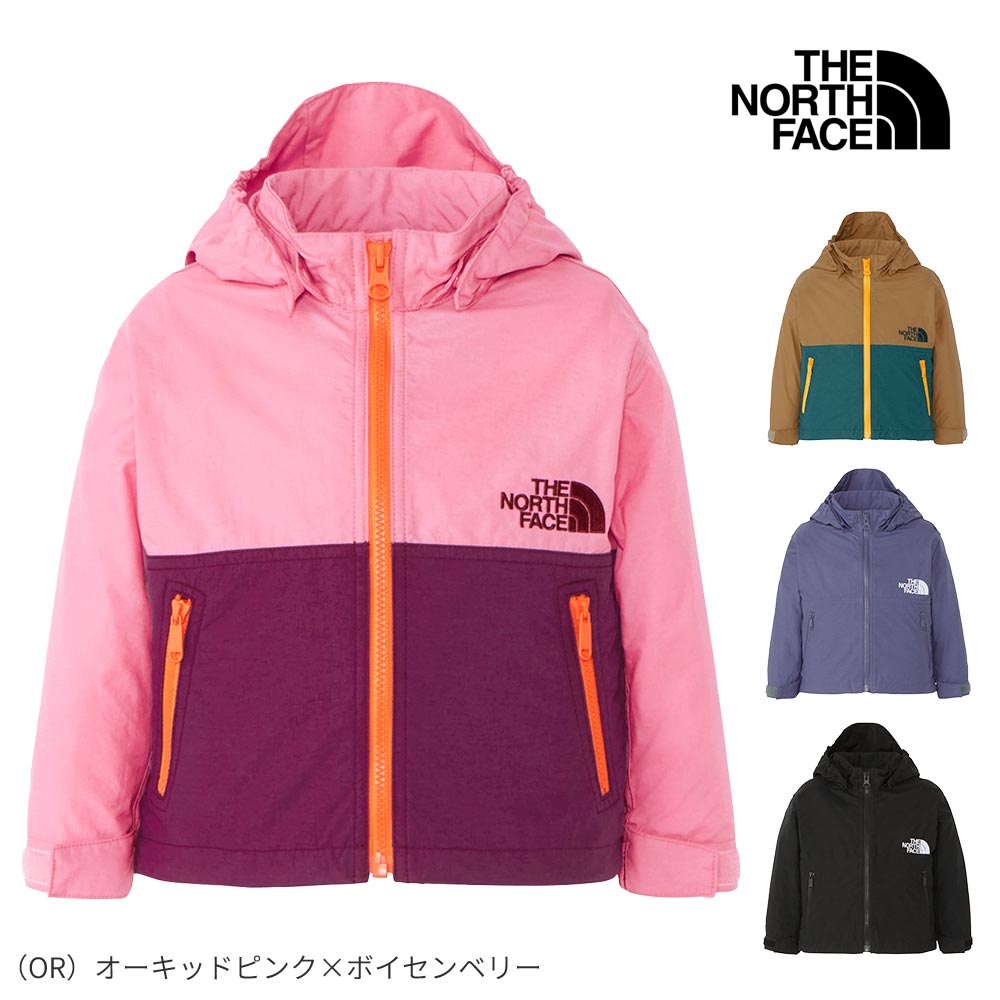 ノースフェイス】ダウンジャケットプリントロゴ　ピンクベージュ軽量ワンポイントQ8 THE NORTH FACE ノースフェイス キッズ ダウンジャケット K'S