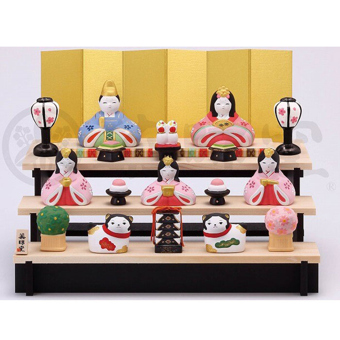 最終価格❗️雛人形　ガラス細工　豆雛　三段飾り　ミニチュア 楽天市場】ガラス細工 雛人形 ひな人形 コンパクト 雛 (桜舞い雛