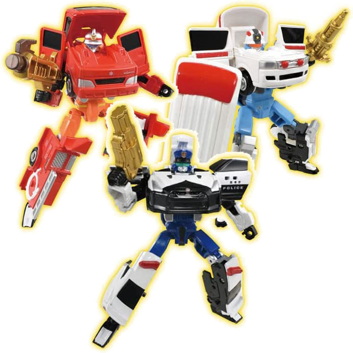 スペシャルカラー武器が付属！トミカ ジョブレイバー 警察消防救急 DXセット JB01 ポリスブレイバー JB02 ファイヤブレイバー JB03 メディブレイバー プレゼント 誕生日 おもちゃ パトカー 消防車 救急車 おもちゃ プレゼント誕生日｜トイストア　コービドー