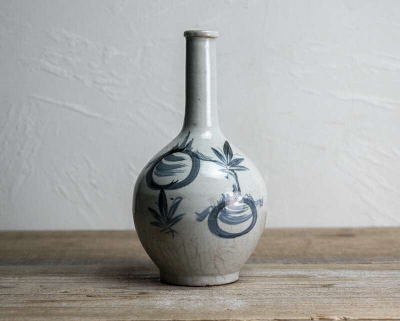 初期伊万里　T【染付草文徳利　古伊万里　箱付き】