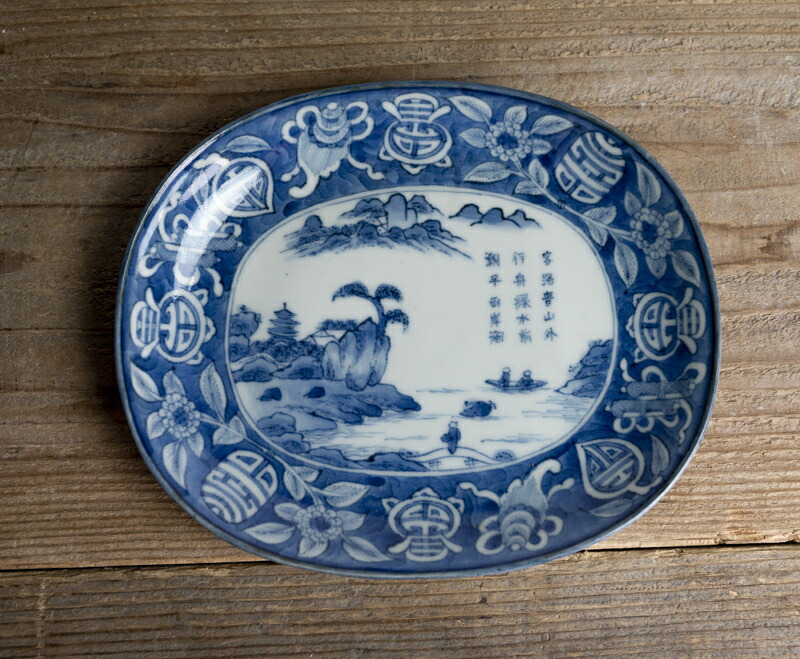 楽天市場】骨董○古伊万里染錦南蛮人文深鉢○W24cm / 南蛮船