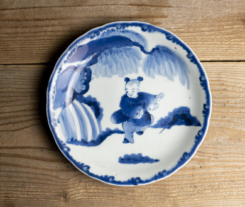 楽天市場】骨董○古伊万里染付山水図皿○W20.7cm | 江戸後期-19世紀頃