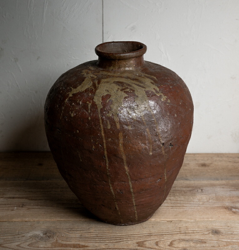 壷■小壺 水滴 花瓶 信楽焼き 小さい置物 古美術 時代物 骨董品■ 古信楽 「 桧垣文小壺 」 茶道 花生 - レトロ ＆アート空間