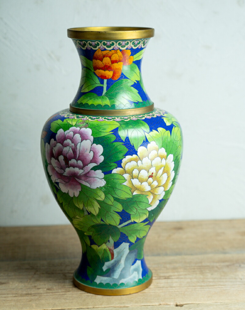 骨董○古銅七宝花蝶文瓶○ | 19-20世紀頃 | 銅製 | 花器 / 飾り【古美術】【骨董】【中古】【3,980円以上で送料無料】【三浦古美術WEB】2409