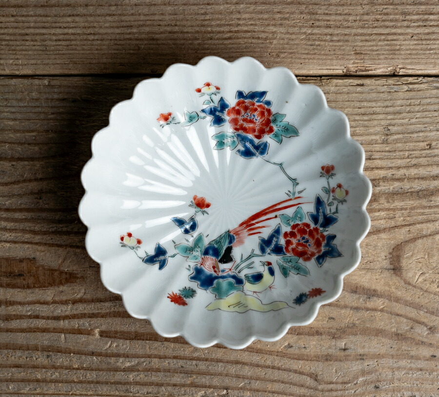 骨董○柿右衛門色絵輪花鉢○ニュウあり | 江戸時代-18-19世紀頃 | 磁器 | 食器【古美術】【骨董】【中古】【3,980円以上で送料無料】【三浦古美術WEB】2503