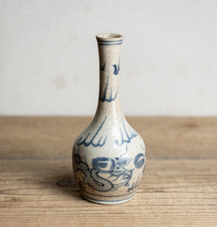 骨董○青花龍文瓶○小型瓶 | 中国製 / 清朝時代-18-19世紀頃 | 磁器 | 酒器など【古美術】【骨董】【中古】【3,980円以上で送料無料】【三浦古美術WEB】2505