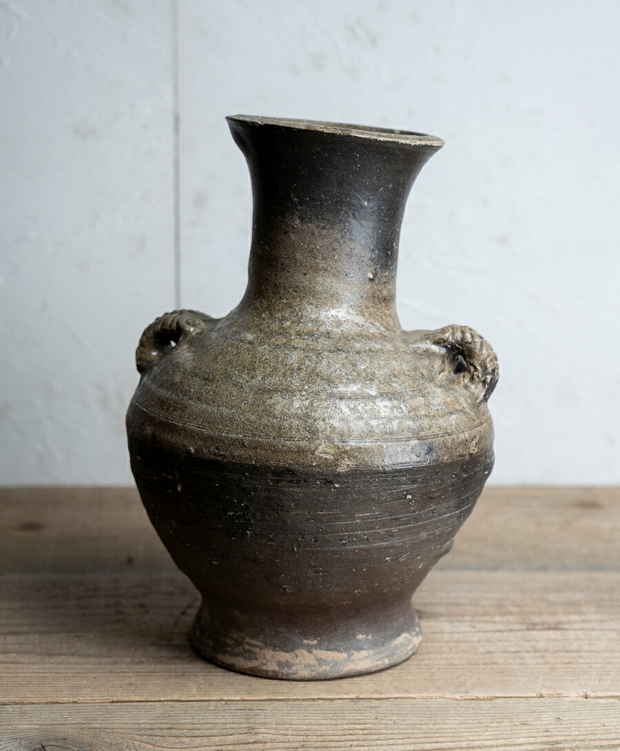 中国古玩○漢灰釉双耳壺○ 高台に修理あり | 漢時代-1-3世紀頃 | 陶器 | 花器 / 飾り【古美術】【骨董】【中古】【3,980円以上で送料無料】【三浦古美術WEB】2509｜三浦古美術ＷＥＢ