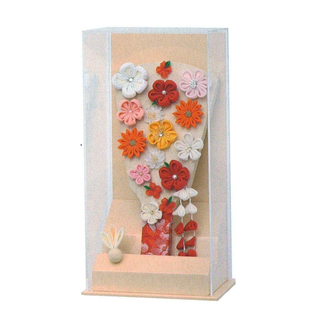 羽子板 宝童作 アクリルケース 羽子板飾り あやか (桜オレンジ) 7号 お花畑 21,889円