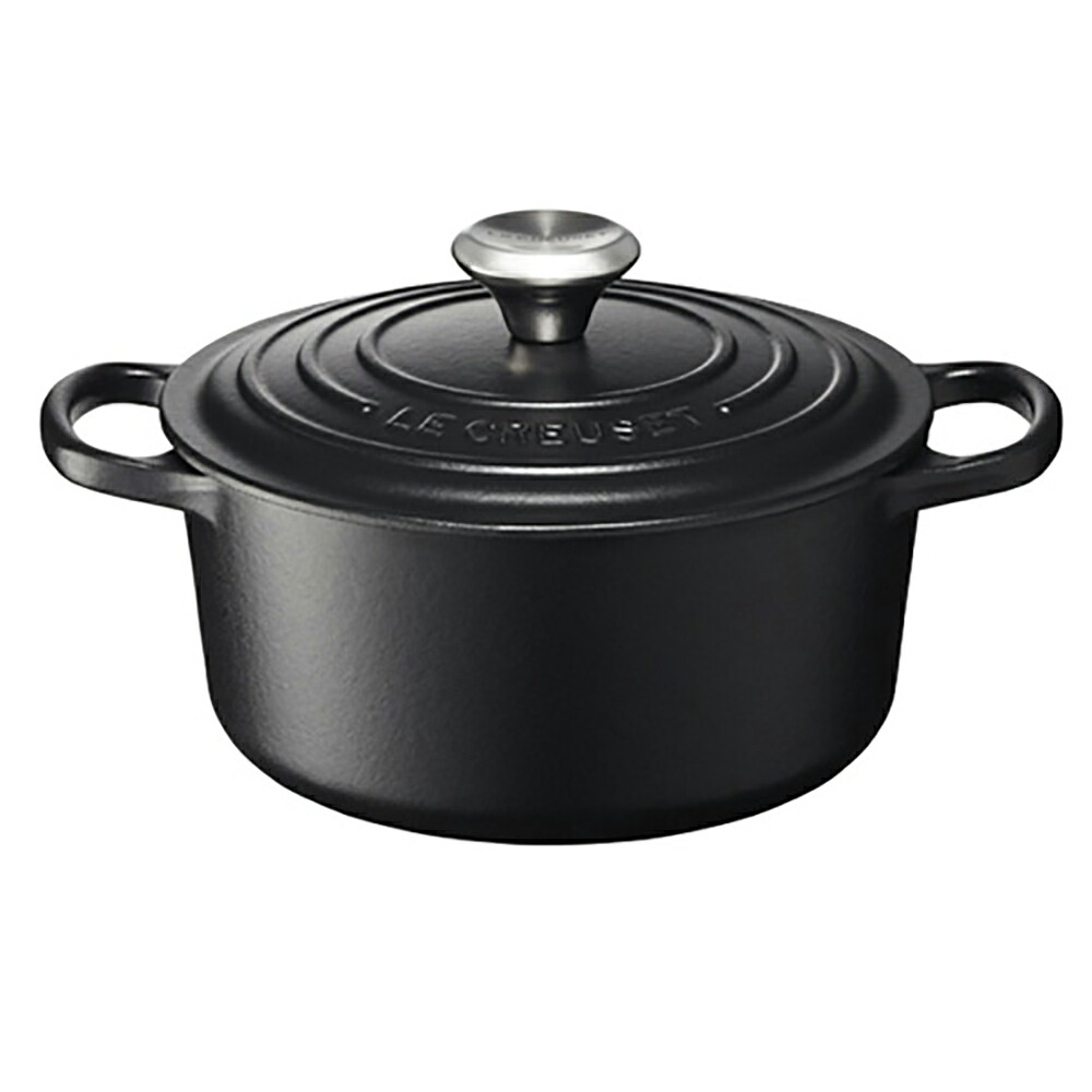 ル クルーゼ LE CREUSET 世界的包み シグニチャー ココット ロンド 18糎 つや消し黒いこと
