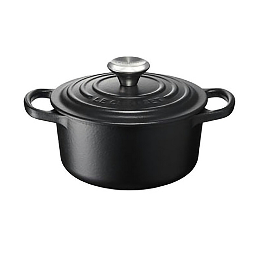 ル クルーゼ LE CREUSET 世界的包み シグニチャー ココット ロンド 16糎 引っ敷き黒いこと 鍋-両手鍋