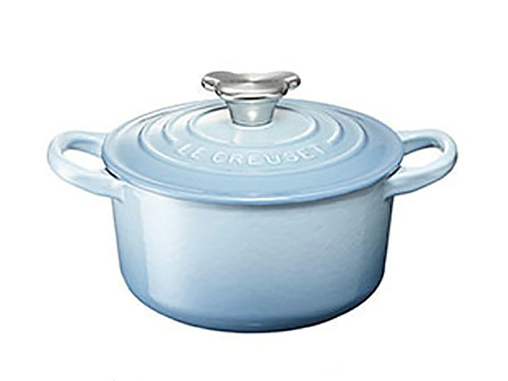 ル クルーゼ LE CREUSET ココット ロンド 14糎 ベア―ツマミ コースタルブルー