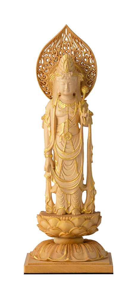 楽天市場】the latest-butsuzo 聖観音 4寸 4.0寸 28-2 仏像 木彫り