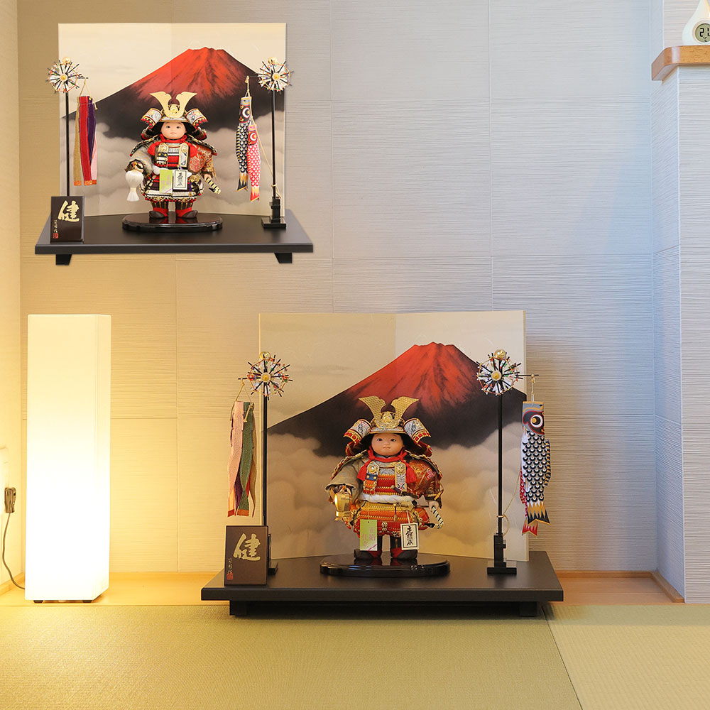 五月あやつり人形 仕事場天祥 健事あたらしい 健お父ちゃん 大鎧着 祝い事飾りつけ 赤富士屏風 横幅58糎 益荒男あやつり人形 小わっぱ雇い主 今めかしい 端午の節句 小わっぱの日 お坊っちゃん