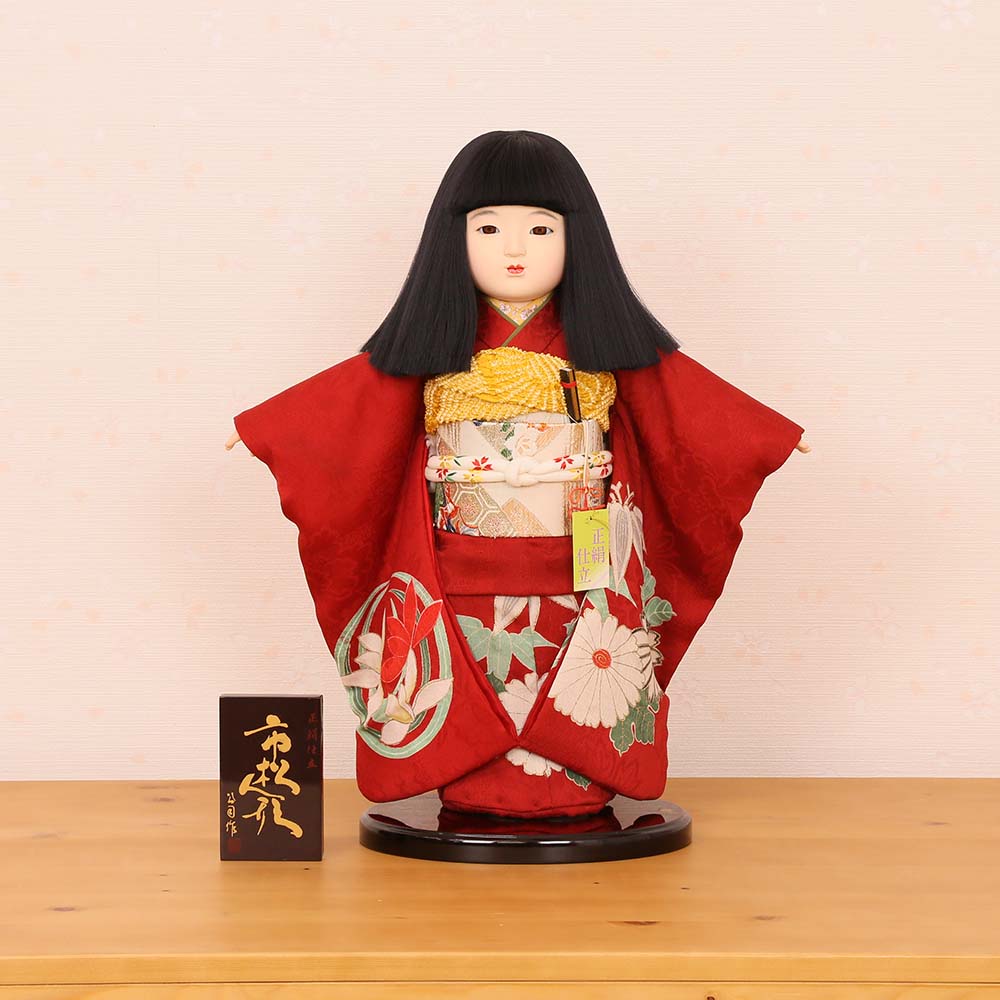 楽天市場】園江恵子作 正絹古布の縮緬細工 市松人形の親王雛