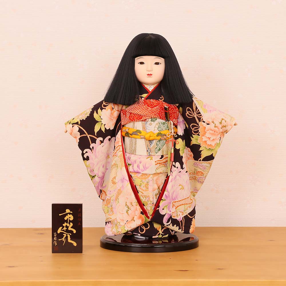 市松あやつり人形 齊藤相手作 13号 古布 古代裂 正絹友禅 131400-05a-j 雛人形 ひな人形 初節句 儀式用